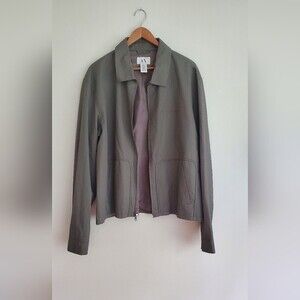 Armani Exchange  vintage army green light zip up men's jacket size XL